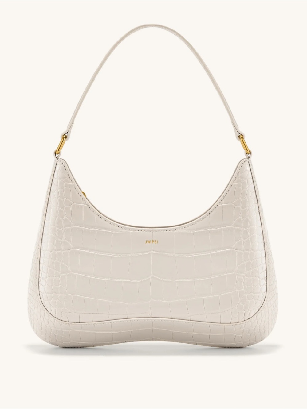 JW PEI Ruby Shoulder Bag - Cream White Croc